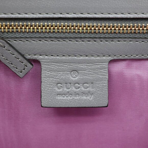 Gucci  GG Ring Leather Shoulder Bag Light Grey 589474 - Picture 14 of 15